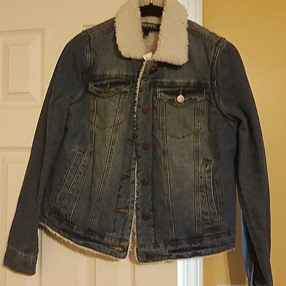 JouJou Denim Jean Sherpa Jacket Small